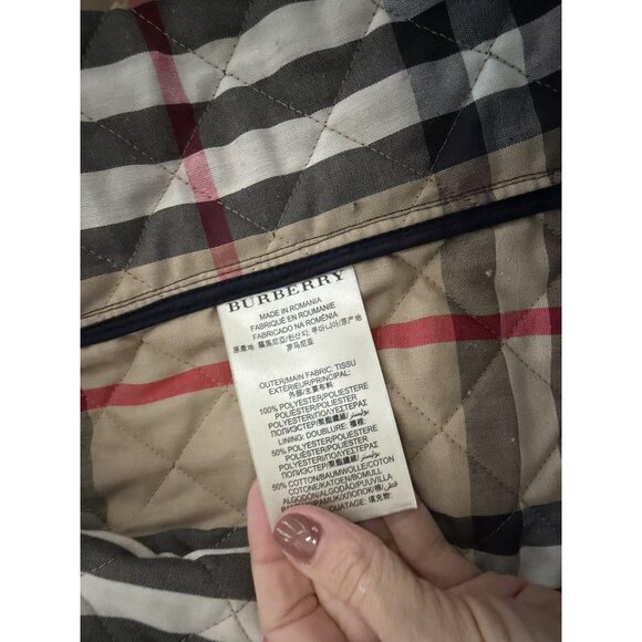 Women Burberry Brit Quilted Jacket Copford Navy Size Large - Picture 7 of 8